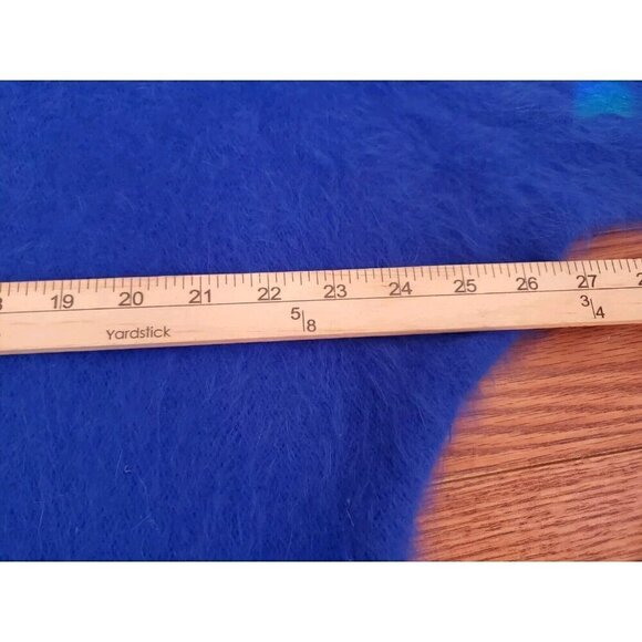 Vtg Connie A Lee Sweater Size M/L? 80% Angora Royal Blue Dolman Sleeve Beaded - Picture 5 of 14